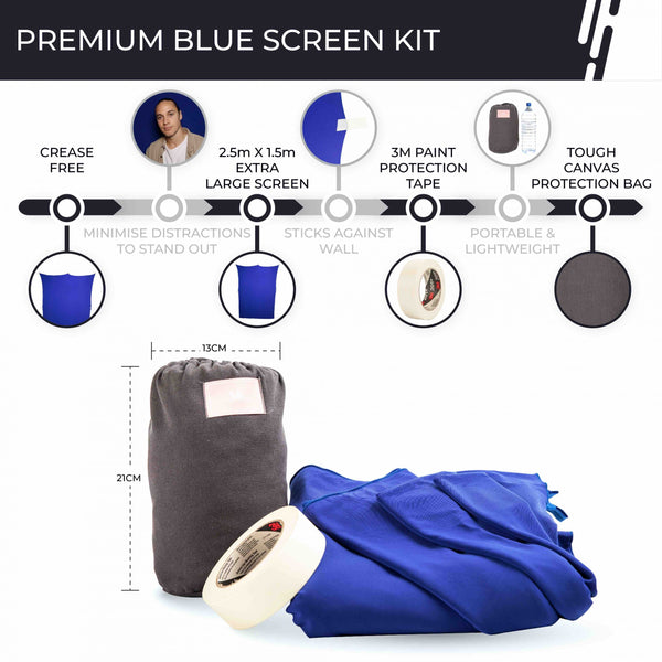 Premium Blue Screen Kit - Actors Kit Blue Screen Background#colour_blue